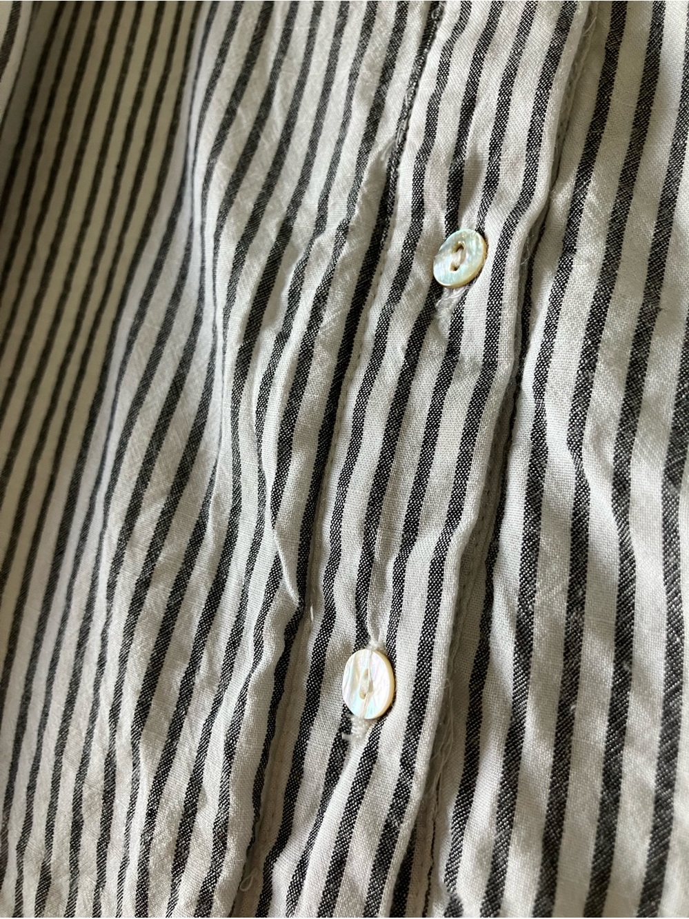 ENTRO Blue and White Striped Floral Embroidered Shirt Tank Dress Size S - Picture 11 of 14